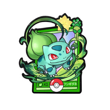 Bulbasaur Green leaf version GBA retro 90s pin on a white background