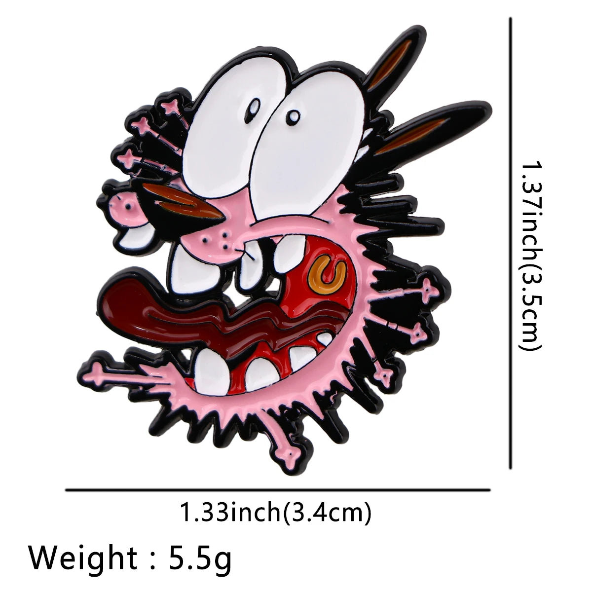 Courage the Cowardly Dog Pin dimensions and stats