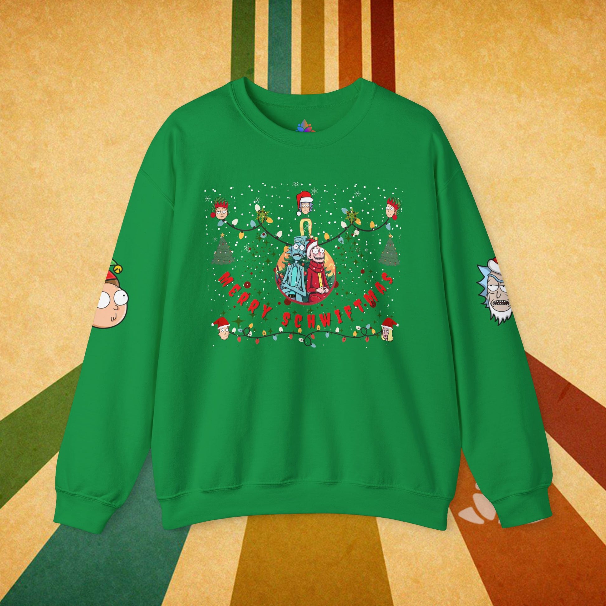 Green Merry Schwiftmas Sweatshirt Rick And Morty Custom