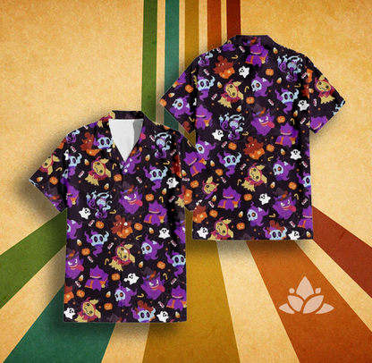 Halloween Hawaiian Pokemon Pattern Shirt