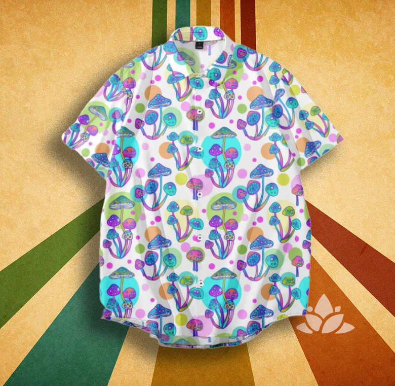 Vibrant Mushroom-Themed Hawaiian Shirts – Casual and Festival Ready