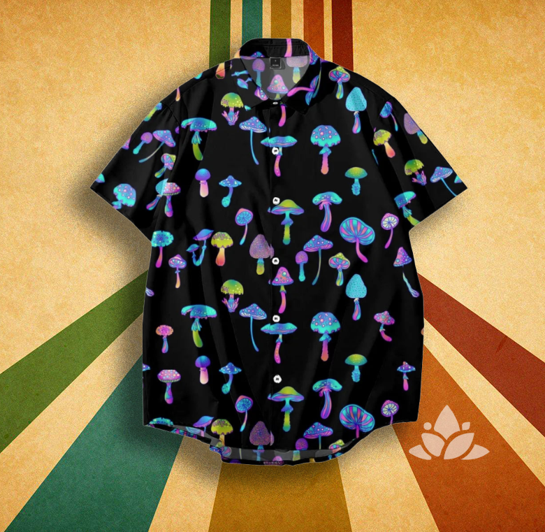 Vibrant Mushroom-Themed Hawaiian Shirts – Casual and Festival Ready