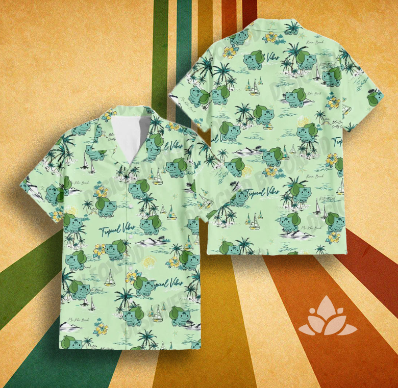 Halloween Hawaiian Pokemon Pattern Shirt