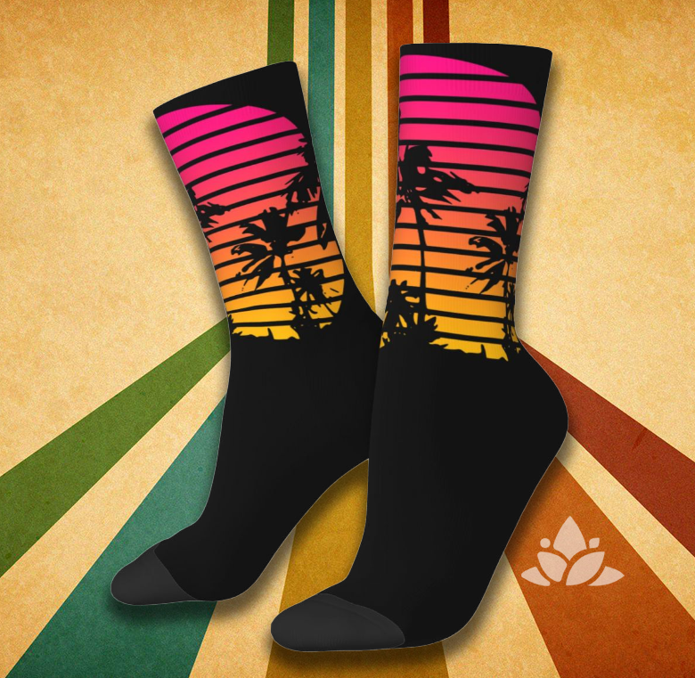 Retro Sunset Long Socks Rave Outfits