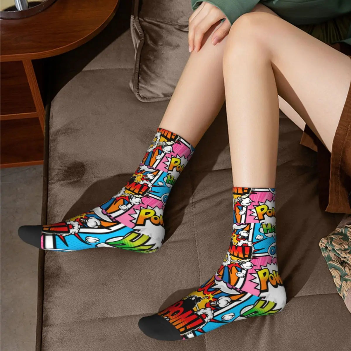 Boom Pow Retro Comic Socks - Perfect for Casual and Festival Wear