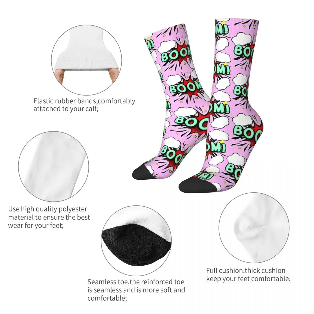 BOOM! Retro Festival Long Socks – Explode Your Style