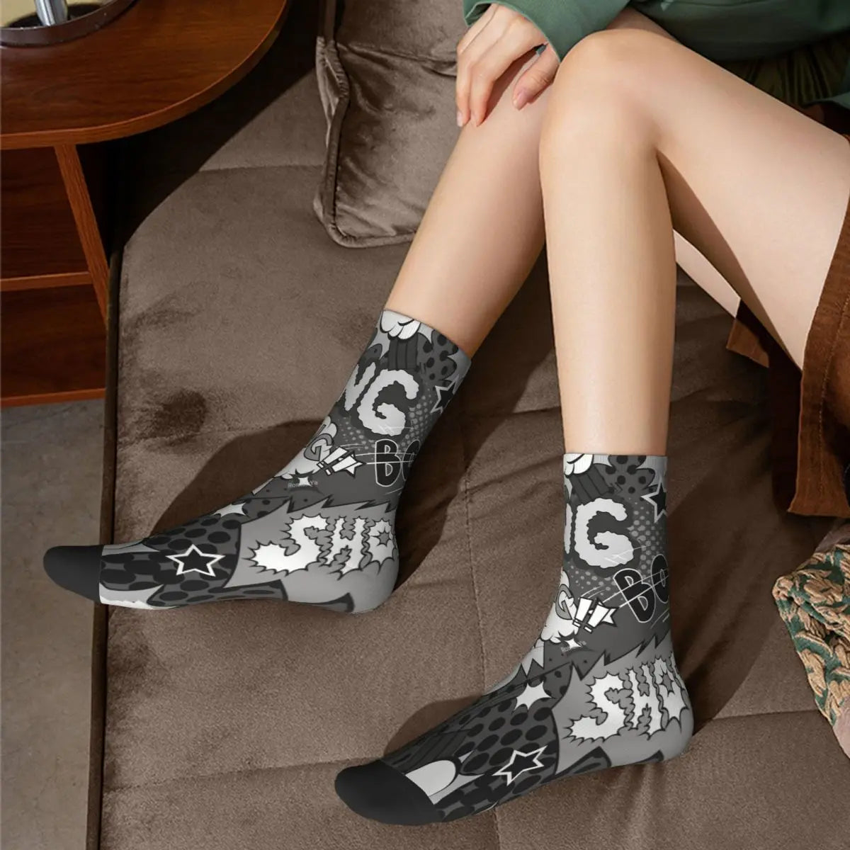 Zap! Retro Comic Long Socks – Electrify Your Festival Look!