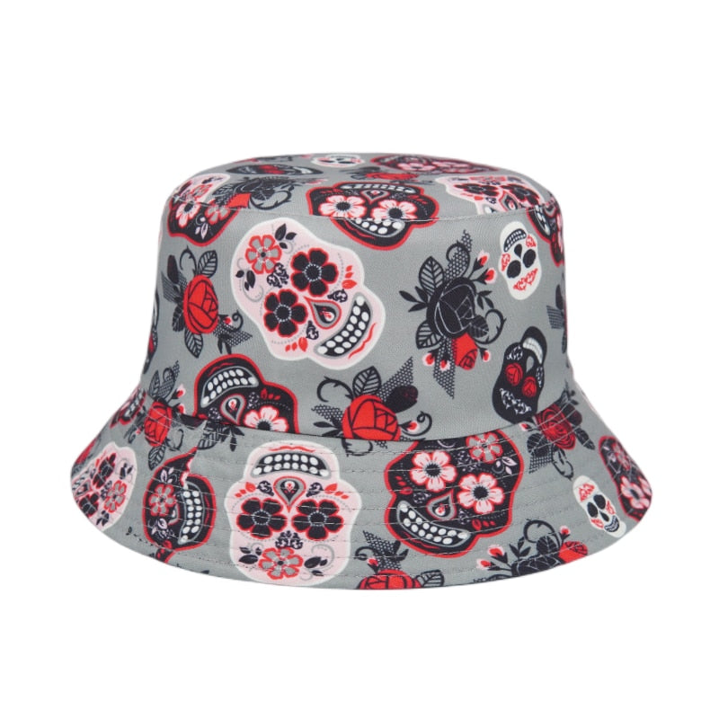 Skull Print Bucket Hats