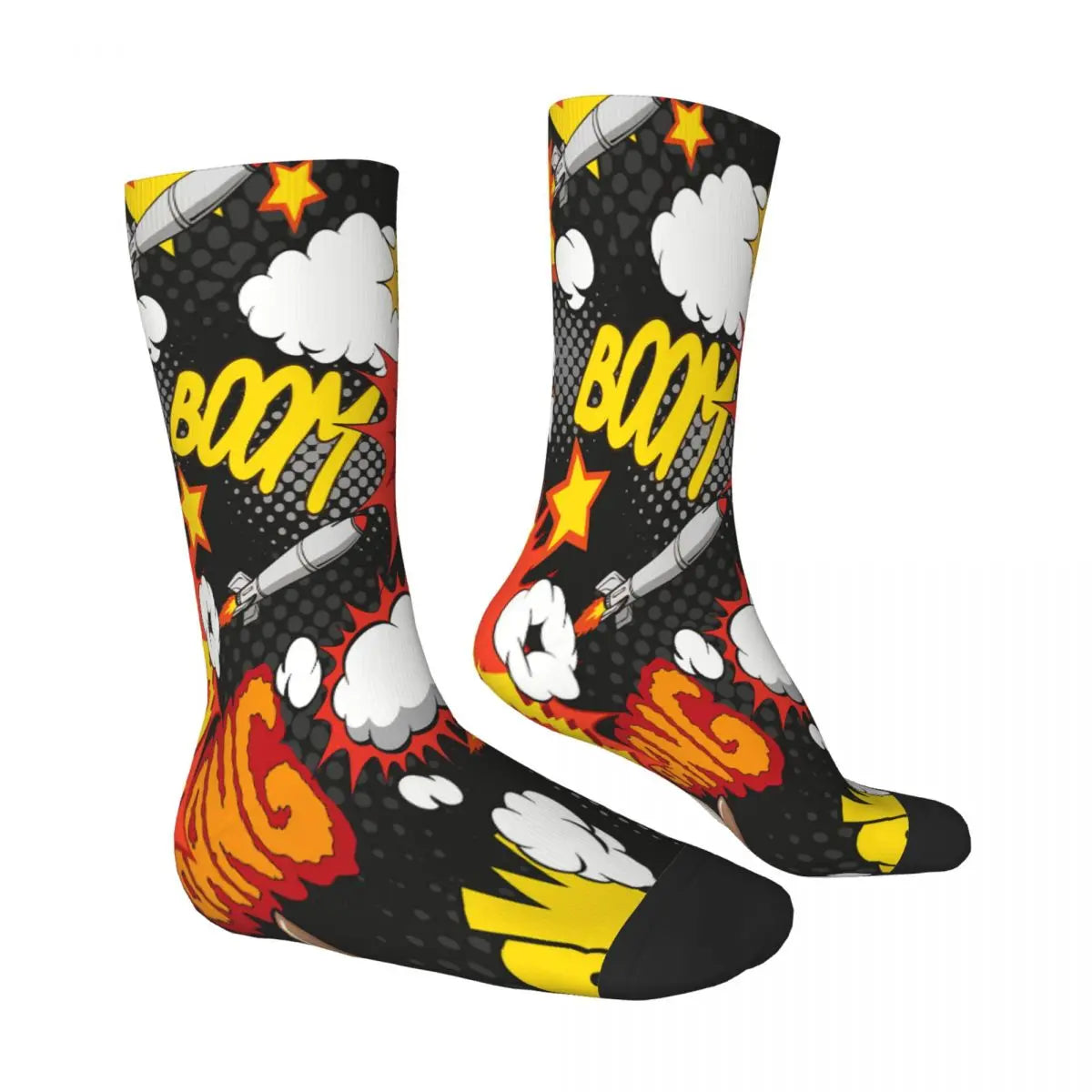 Boom Blast Retro Festival Long Socks – Make Your Style Explosive!