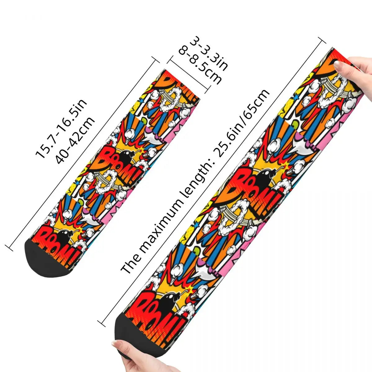 Boom Pow Retro Comic Socks - Perfect for Casual and Festival Wear