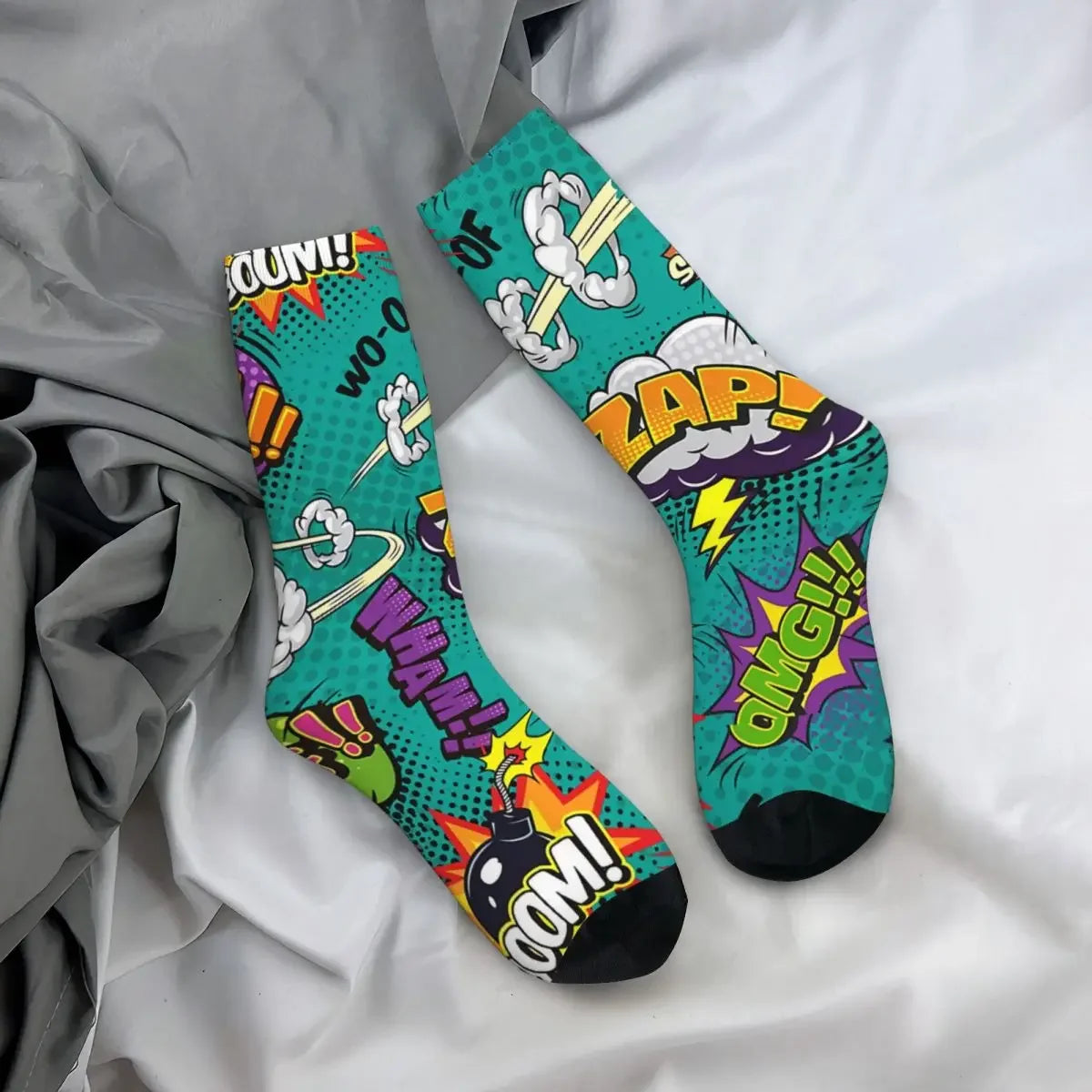 Zap! Comic Pop Retro Long Socks – Electrify Your Look!