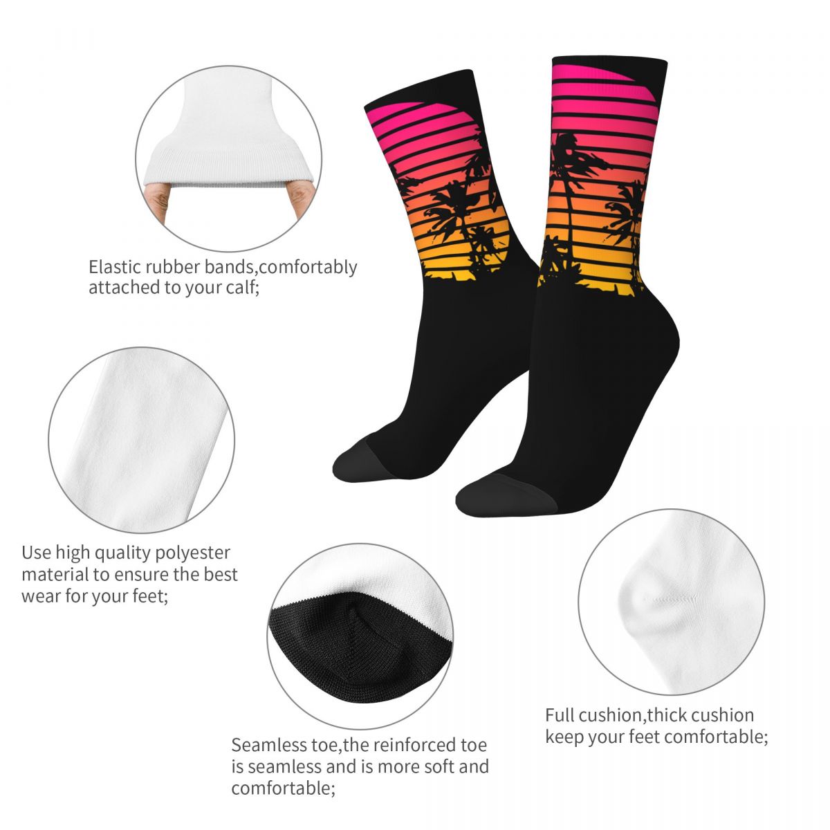 Retro Sunset Long Socks